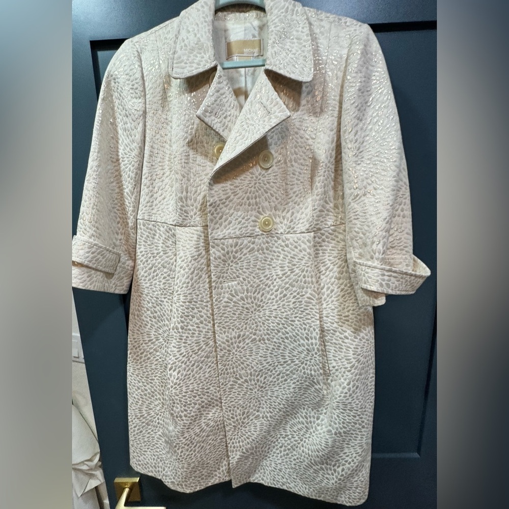 Elegant Cream Textured Women's Coat